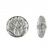 Leaf Button 15 mm - Antique Silver