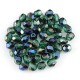 Fire polish 4 mm - Blue Iris - Emerald.