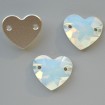Heart Sew-on 16 mm - White Opal