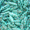 Dagger 16 x 5 mm - Opq Turquoise Triangles